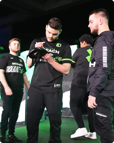 Boston Breach Player giving out autographs 